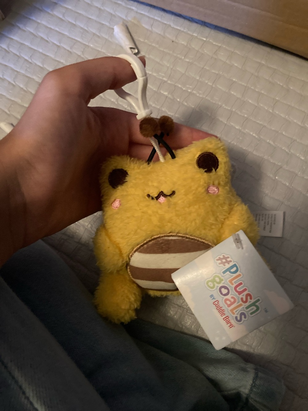 Yellow Bear Clip-On Plush Keychain